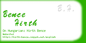 bence hirth business card